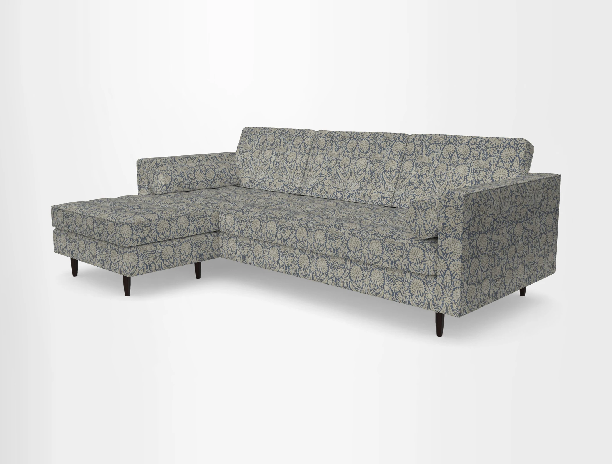 Marylebone RHF Corner Unit in Clever Tough And Eco Velvet Chrome