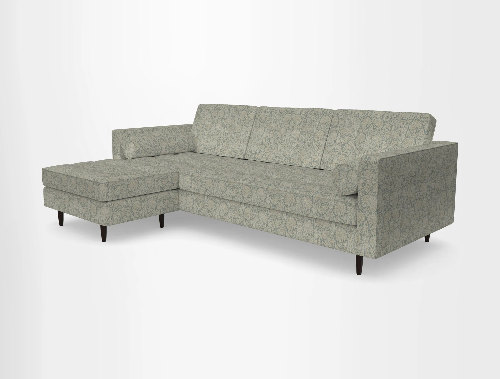 Marylebone RHF Corner Unit in Clever Tough And Eco Velvet Chrome