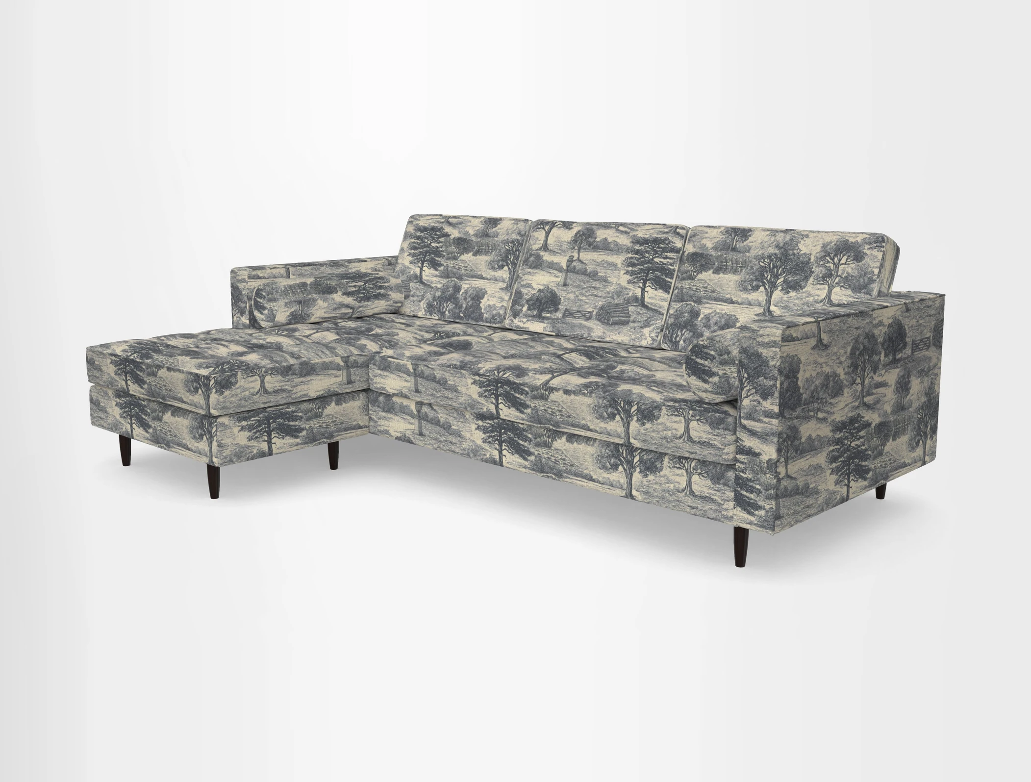 Marylebone RHF Corner Unit in Clever Tough And Eco Velvet Chrome