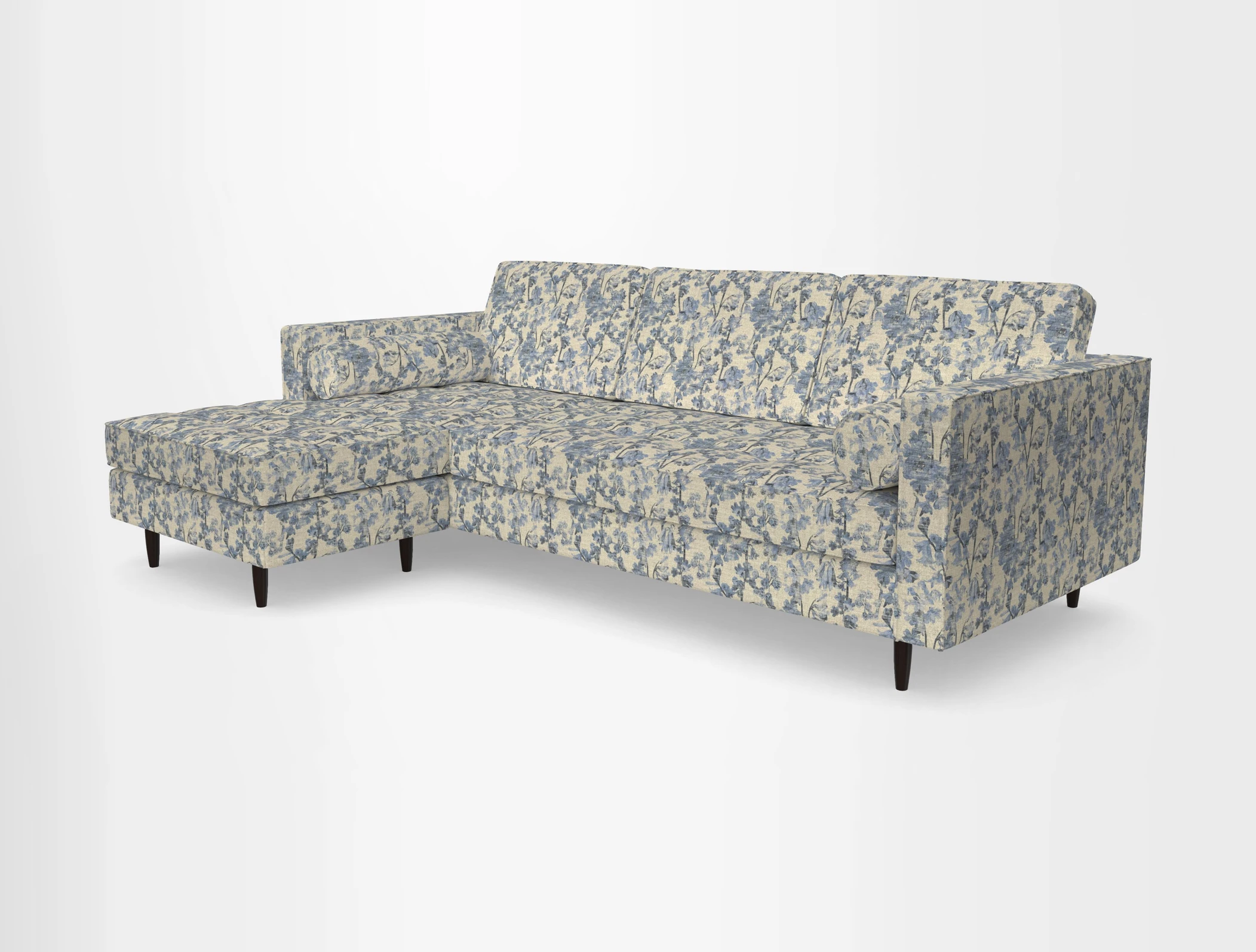 Marylebone RHF Corner Unit in Clever Tough And Eco Velvet Chrome