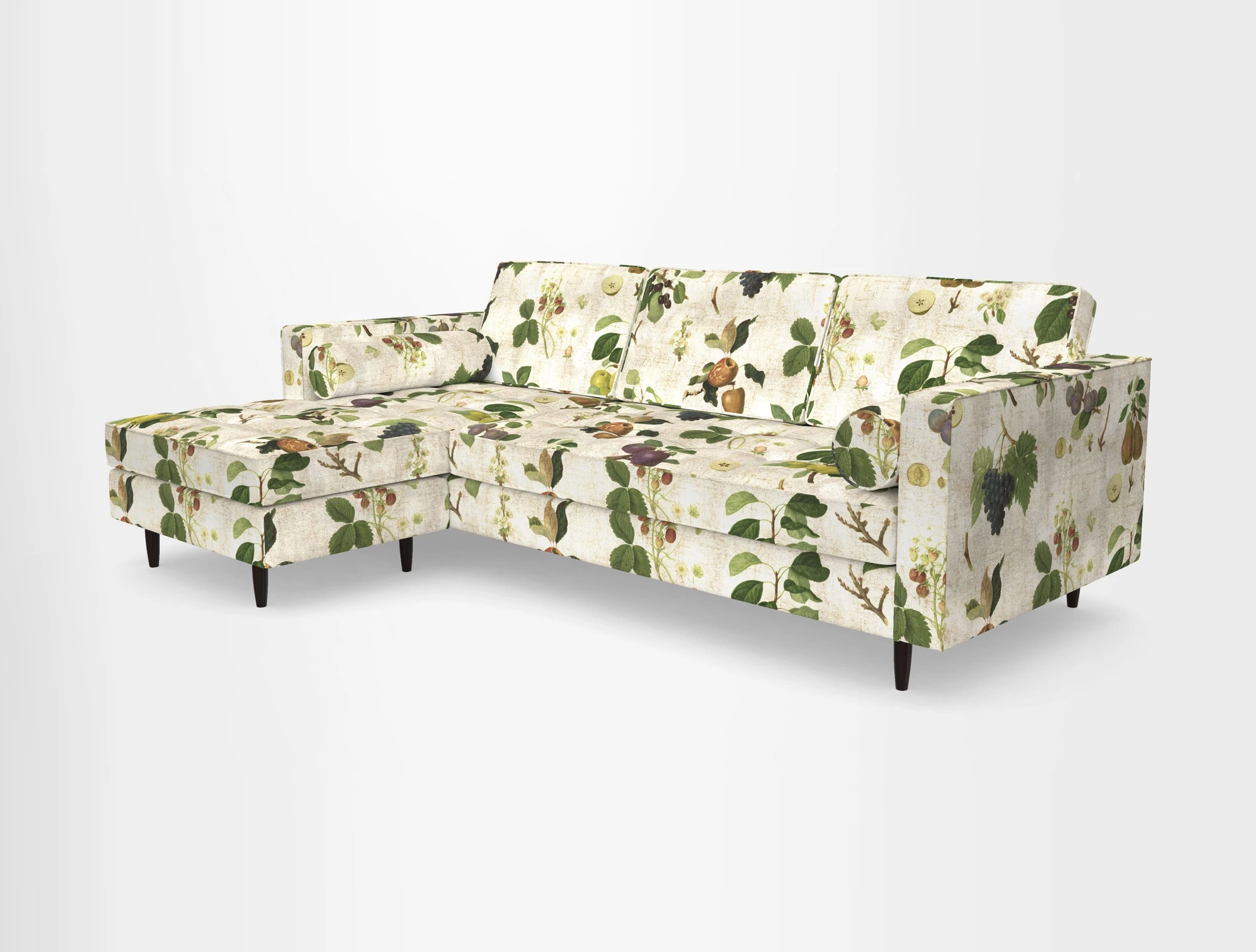 Marylebone RHF Corner Unit in Clever Tough And Eco Velvet Chrome