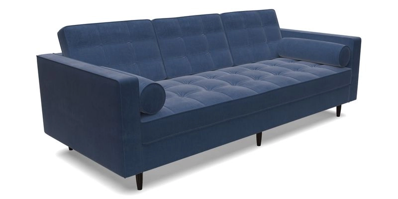 Marylebone 3 Seater Sofa in Clever Tough And Eco Velvet Indigo