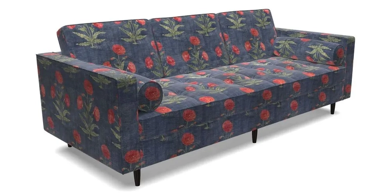 Marylebone 3 Seater Sofa in Clever Tough And Eco Velvet Indigo