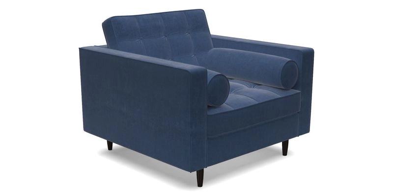 Marylebone Chair in Clever Tough And Eco Velvet Indigo