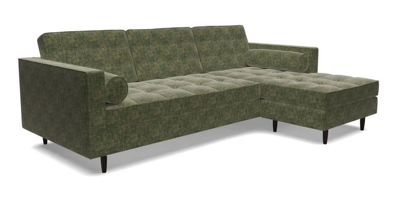 Marylebone LHF Corner Unit in Clever Tough And Eco Velvet Chrome