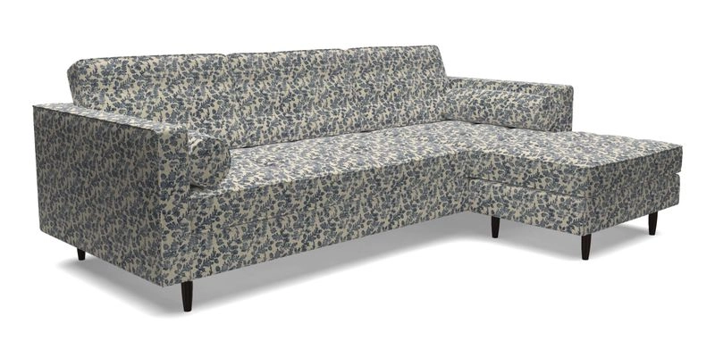 Marylebone LHF Corner Unit in Clever Tough And Eco Velvet Chrome