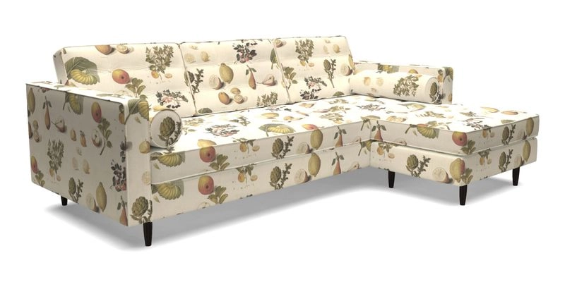 Marylebone LHF Corner Unit in Clever Tough And Eco Velvet Chrome