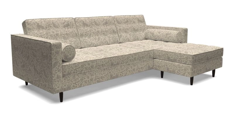 Marylebone LHF Corner Unit in Clever Tough And Eco Velvet Chrome