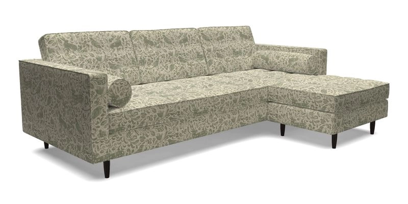 Marylebone LHF Corner Unit in Clever Tough And Eco Velvet Chrome