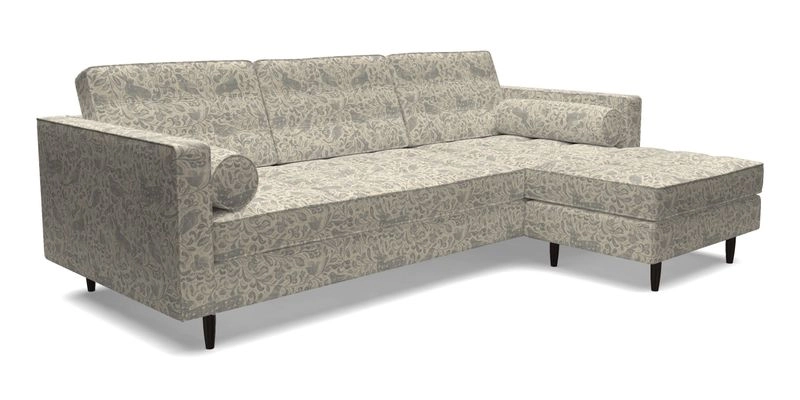 Marylebone LHF Corner Unit in Clever Tough And Eco Velvet Chrome