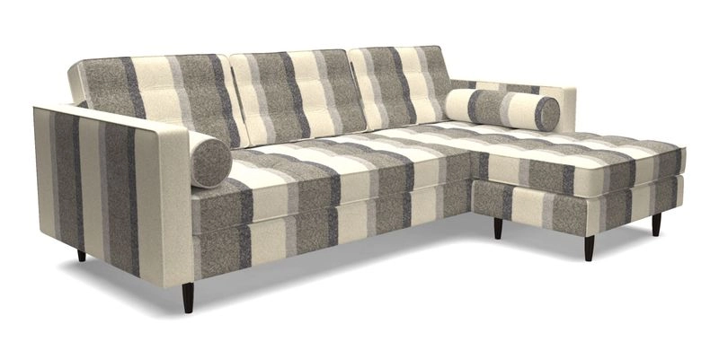 Marylebone LHF Corner Unit in Clever Tough And Eco Velvet Chrome