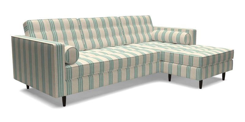 Marylebone LHF Corner Unit in Clever Tough And Eco Velvet Chrome