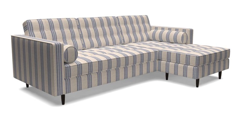 Marylebone LHF Corner Unit in Clever Tough And Eco Velvet Chrome