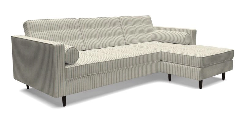 Marylebone LHF Corner Unit in Clever Tough And Eco Velvet Chrome