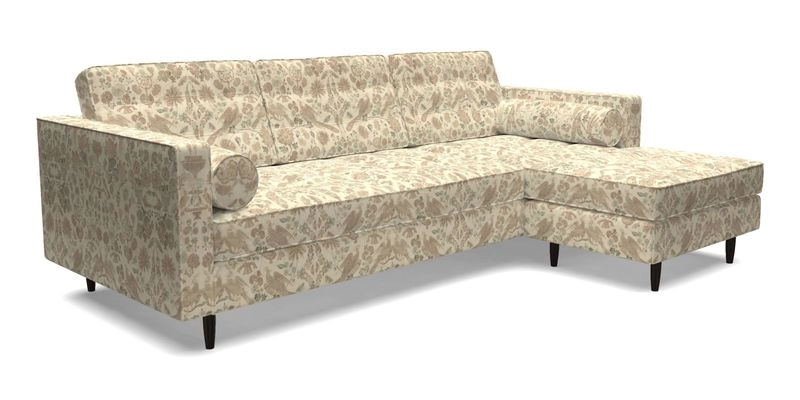 Marylebone LHF Corner Unit in Clever Tough And Eco Velvet Chrome