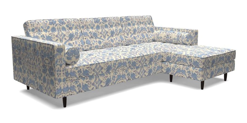 Marylebone LHF Corner Unit in Clever Tough And Eco Velvet Chrome