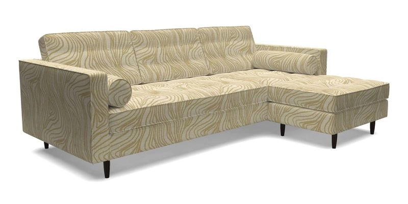 Marylebone LHF Corner Unit in Clever Tough And Eco Velvet Chrome