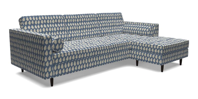 Marylebone LHF Corner Unit in Clever Tough And Eco Velvet Chrome