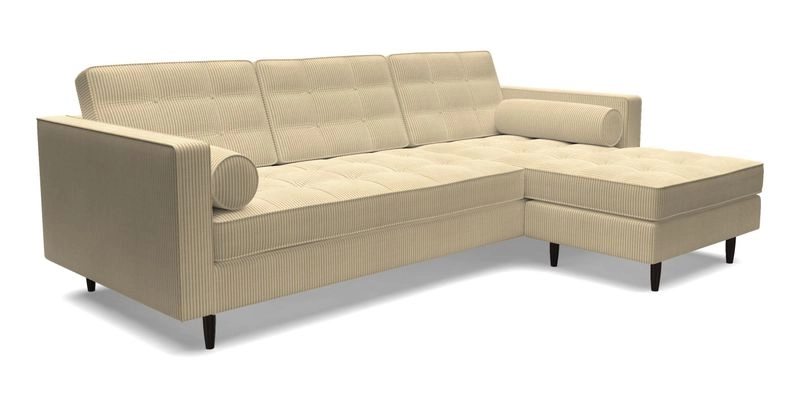 Marylebone LHF Corner Unit in Clever Tough And Eco Velvet Chrome