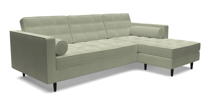 Marylebone LHF Corner Unit in Clever Tough And Eco Velvet Chrome