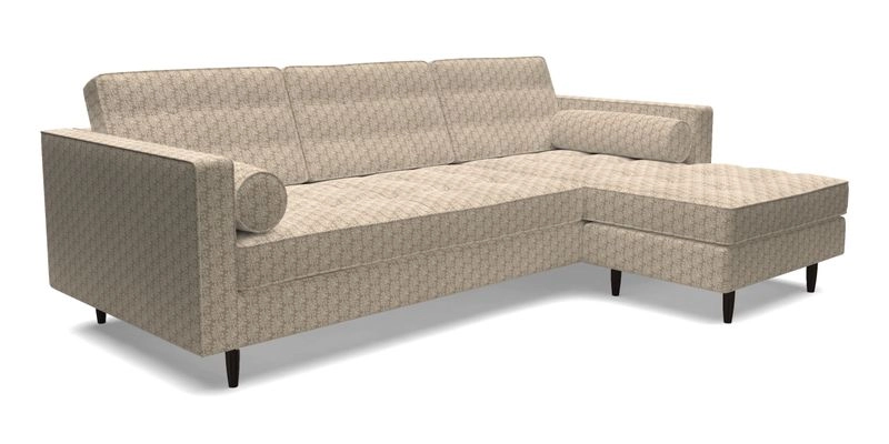 Marylebone LHF Corner Unit in Clever Tough And Eco Velvet Chrome