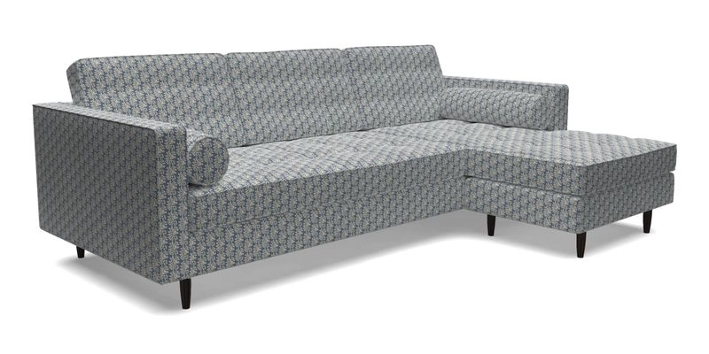 Marylebone LHF Corner Unit in Clever Tough And Eco Velvet Chrome