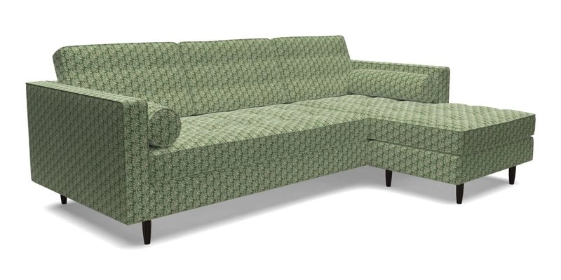 Marylebone LHF Corner Unit in Clever Tough And Eco Velvet Chrome