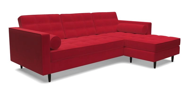Marylebone LHF Corner Unit in Clever Tough And Eco Velvet Chrome