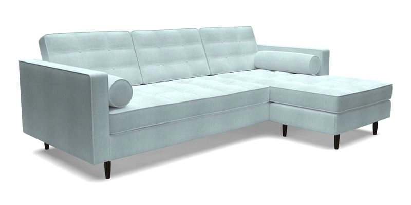 Marylebone LHF Corner Unit in Clever Tough And Eco Velvet Chrome