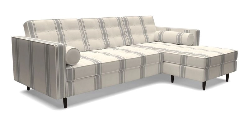 Marylebone LHF Corner Unit in Clever Tough And Eco Velvet Chrome