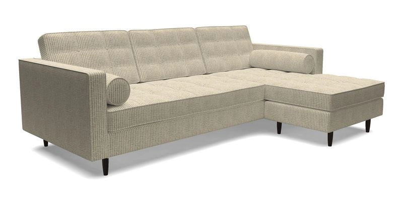 Marylebone LHF Corner Unit in Clever Tough And Eco Velvet Chrome