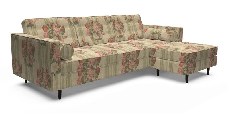 Marylebone LHF Corner Unit in Clever Tough And Eco Velvet Chrome