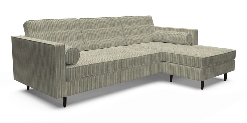 Marylebone LHF Corner Unit in Clever Tough And Eco Velvet Chrome