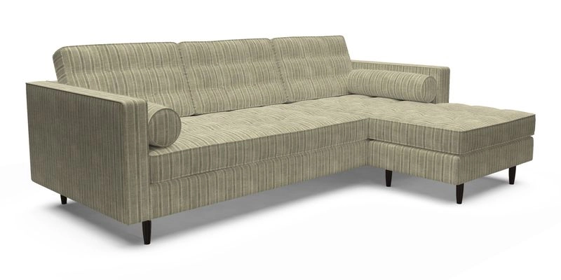 Marylebone LHF Corner Unit in Clever Tough And Eco Velvet Chrome