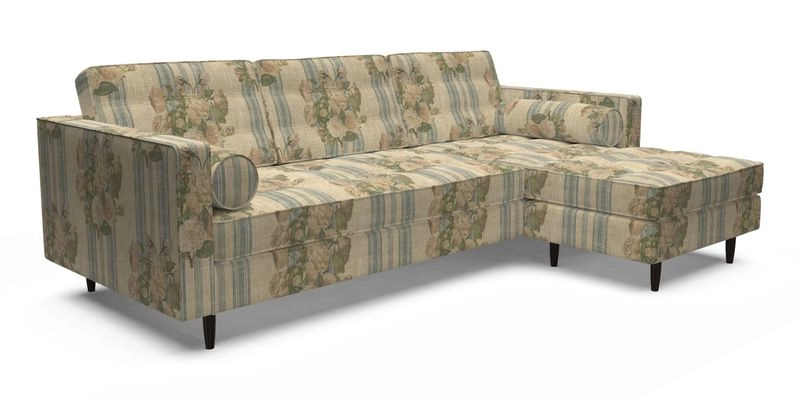 Marylebone LHF Corner Unit in Clever Tough And Eco Velvet Chrome