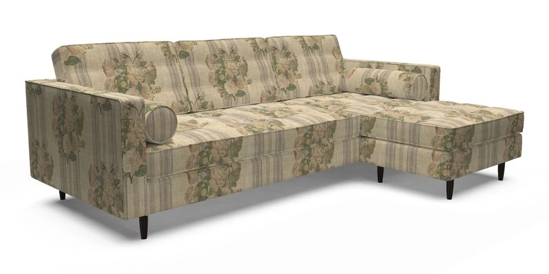 Marylebone LHF Corner Unit in Clever Tough And Eco Velvet Chrome