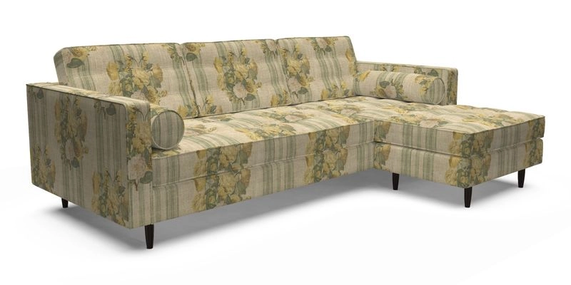 Marylebone LHF Corner Unit in Clever Tough And Eco Velvet Chrome