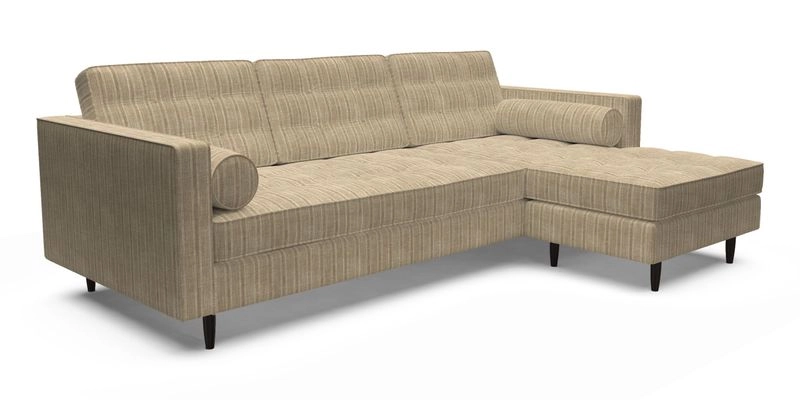 Marylebone LHF Corner Unit in Clever Tough And Eco Velvet Chrome