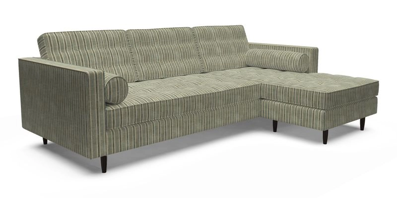 Marylebone LHF Corner Unit in Clever Tough And Eco Velvet Chrome