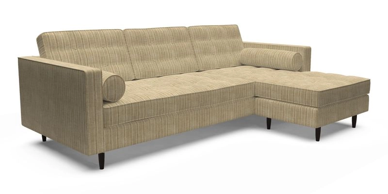 Marylebone LHF Corner Unit in Clever Tough And Eco Velvet Chrome