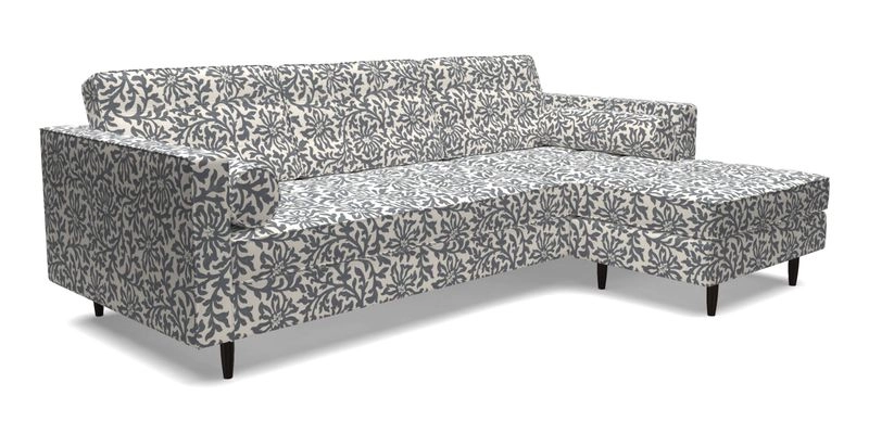 Marylebone LHF Corner Unit in Clever Tough And Eco Velvet Chrome