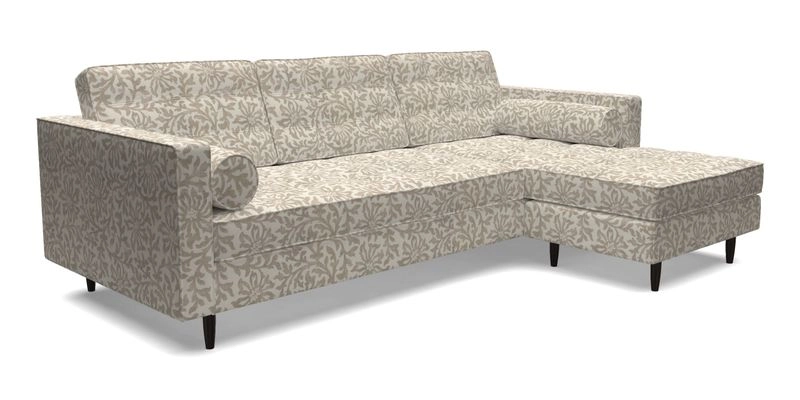 Marylebone LHF Corner Unit in Clever Tough And Eco Velvet Chrome