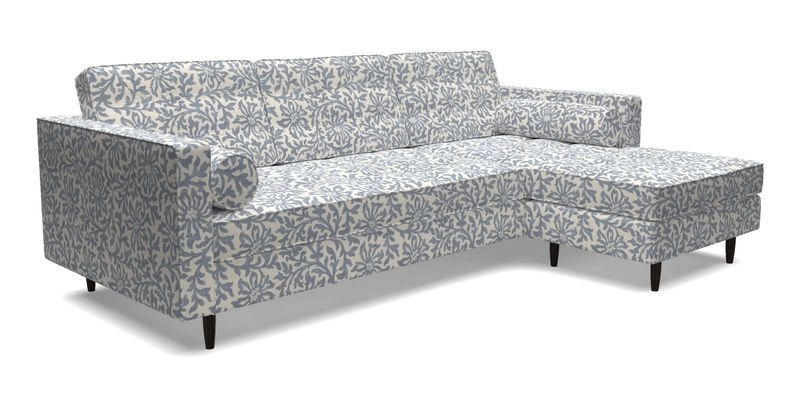 Marylebone LHF Corner Unit in Clever Tough And Eco Velvet Chrome