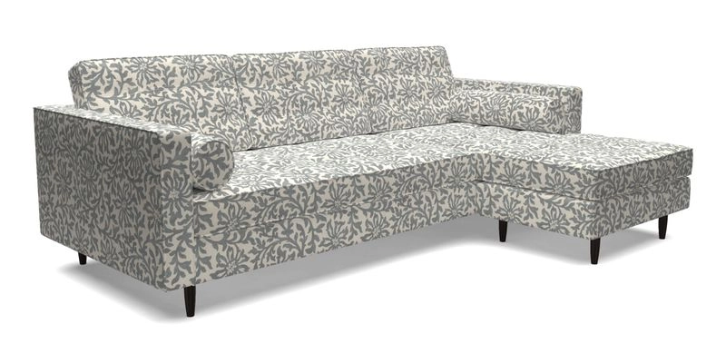 Marylebone LHF Corner Unit in Clever Tough And Eco Velvet Chrome