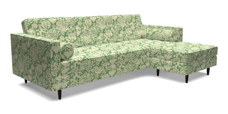 Marylebone LHF Corner Unit in Clever Tough And Eco Velvet Chrome