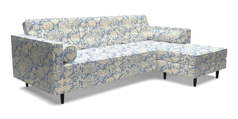 Marylebone LHF Corner Unit in Clever Tough And Eco Velvet Chrome