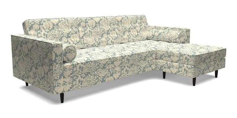 Marylebone LHF Corner Unit in Clever Tough And Eco Velvet Chrome