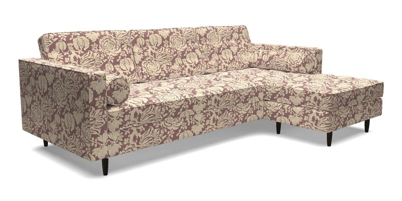 Marylebone LHF Corner Unit in Clever Tough And Eco Velvet Chrome