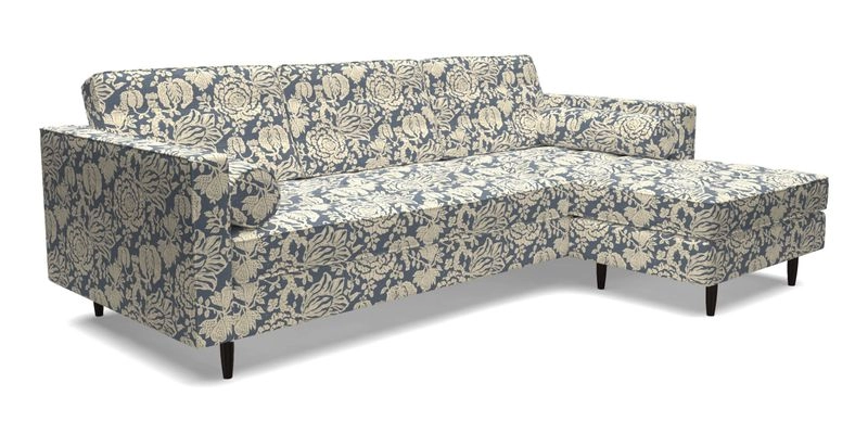 Marylebone LHF Corner Unit in Clever Tough And Eco Velvet Chrome