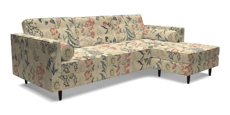 Marylebone LHF Corner Unit in Clever Tough And Eco Velvet Chrome